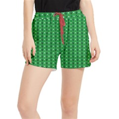 Green Christmas Tree Pattern Background Runner Shorts by Amaryn4rt