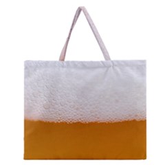 Beer Foam Bubbles Alcohol  Glass Zipper Large Tote Bag by Amaryn4rt