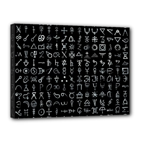 Alchemical Symbols - Collected Inverted Canvas 16  X 12  (stretched) by WetdryvacsLair