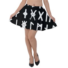 The Anglo Saxon Futhorc Collected Inverted Velvet Skater Skirt by WetdryvacsLair