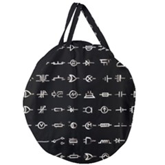 Electrical Symbols Callgraphy Short Run Inverted Giant Round Zipper Tote by WetdryvacsLair