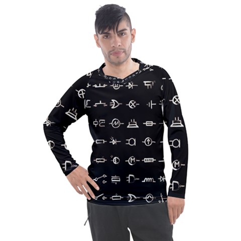 Electrical Symbols Callgraphy Short Run Inverted Men s Pique Long Sleeve Tee by WetdryvacsLair