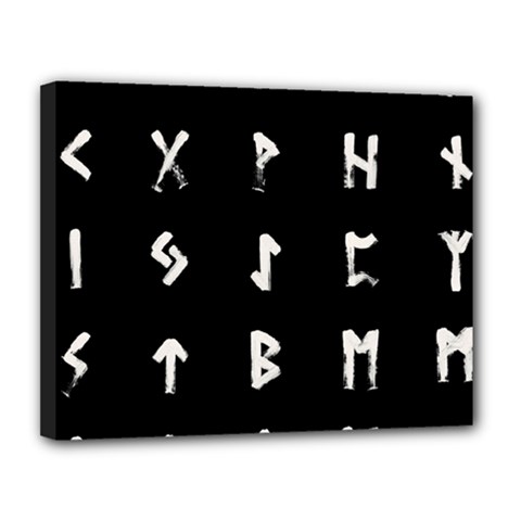 Elder Futhark Rune Set Collected Inverted Canvas 14  X 11  (stretched) by WetdryvacsLair