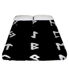 Elder Futhark Rune Set Collected Inverted Fitted Sheet (king Size) by WetdryvacsLair