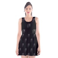 Arfican Head Sculpture Motif Print Pattern Scoop Neck Skater Dress by dflcprintsclothing