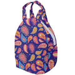 Blue Paisley Print 2 Travel Backpacks by designsbymallika