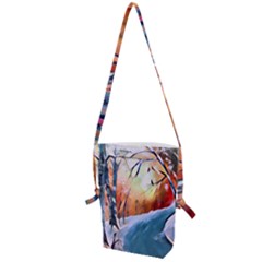 Paysage D hiver Folding Shoulder Bag by sfbijiart