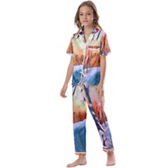 Paysage D hiver Kids  Satin Short Sleeve Pajamas Set by sfbijiart