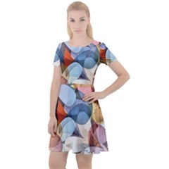 Multifleurs Cap Sleeve Velour Dress  by sfbijiart