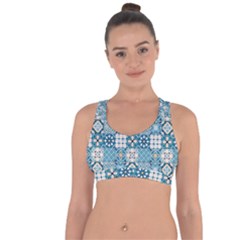 Ceramic Tile Pattern Cross String Back Sports Bra by designsbymallika