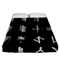 Ogham Rune Set Complete Inverted Fitted Sheet (queen Size) by WetdryvacsLair