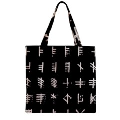 Ogham Rune Set Complete Inverted Zipper Grocery Tote Bag by WetdryvacsLair