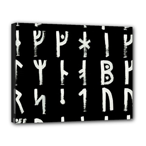 Medieval Runes Collected Inverted Complete Canvas 14  X 11  (stretched) by WetdryvacsLair