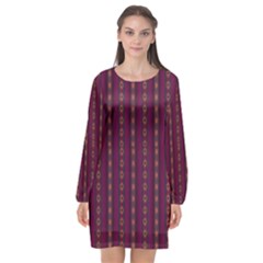 Maroon Sprinkles Long Sleeve Chiffon Shift Dress  by Sparkle