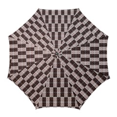 Rosegold Beads Chessboard Golf Umbrellas by Sparkle