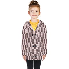 Rosegold Beads Chessboard Kids  Double Breasted Button Coat by Sparkle