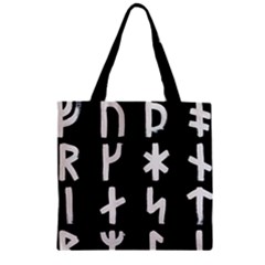 Younger Futhark Rune Set Collected Inverted Zipper Grocery Tote Bag by WetdryvacsLair