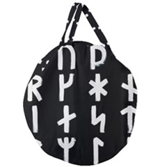 Younger Futhark Rune Set Collected Inverted Giant Round Zipper Tote by WetdryvacsLair