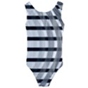 Nine Bar Monochrome Fade Squared Bend Kids  Cut-Out Back One Piece Swimsuit View1