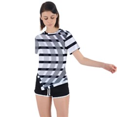 Nine Bar Monochrome Fade Squared Bend Asymmetrical Short Sleeve Sports Tee by WetdryvacsLair