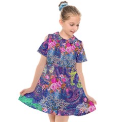 Bandana-mask Fdbm027 Kids  Short Sleeve Shirt Dress by fatfatiya