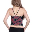 Tropical Style Floral Motif Print Pattern Spaghetti Strap Bra Top View2