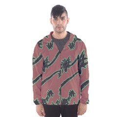 Tropical Style Floral Motif Print Pattern Men s Hooded Windbreaker by dflcprintsclothing