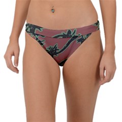 Tropical Style Floral Motif Print Pattern Band Bikini Bottom by dflcprintsclothing