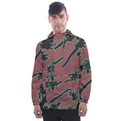 Tropical Style Floral Motif Print Pattern Men s Front Pocket Pullover Windbreaker by dflcprintsclothing