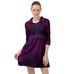 Red And Purple Abstract Mini Skater Shirt Dress by Dazzleway