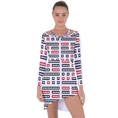 Geometric Sequence Print Pattern Design Asymmetric Cut-out Shift Dress by dflcprintsclothing