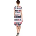 Geometric Sequence Print Pattern Design Cap Sleeve Midi Dress View2