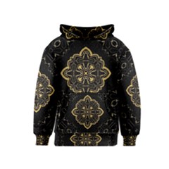 Ornate Black And Gold Kids  Pullover Hoodie by Dazzleway