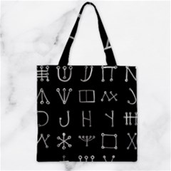 Heinrich Cornelius Agrippa Of Occult Philosophy 1651 Malachim Alphabet Collected Inverted Square Zipper Grocery Tote Bag by WetdryvacsLair