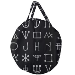 Heinrich Cornelius Agrippa Of Occult Philosophy 1651 Malachim Alphabet Collected Inverted Square Giant Round Zipper Tote by WetdryvacsLair