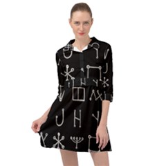 Heinrich Cornelius Agrippa Of Occult Philosophy 1651 Malachim Alphabet Collected Inverted Square Mini Skater Shirt Dress by WetdryvacsLair