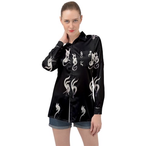 Katzen Cats Long Sleeve Satin Shirt by WetdryvacsLair