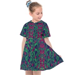 Tree Flower Paradise Of Inner Peace And Calm Pop-art Kids  Sailor Dress by pepitasart