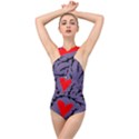 Hearts.Cross Front Low Back Swimsuit View1