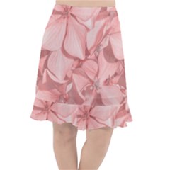 Coral Colored Hortensias Floral Photo Fishtail Chiffon Skirt by dflcprintsclothing