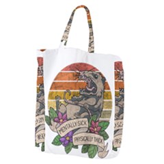 Possum - Mentally Sick Physically Thick Giant Grocery Tote by Valentinaart