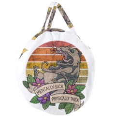 Possum - Mentally Sick Physically Thick Giant Round Zipper Tote by Valentinaart