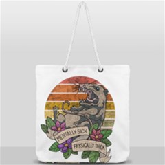 Possum - Mentally Sick Physically Thick Full Print Rope Handle Tote (large) by Valentinaart