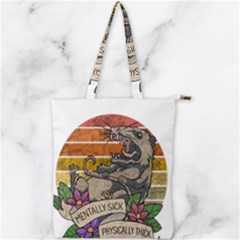 Possum - Mentally Sick Physically Thick Double Zip Up Tote Bag by Valentinaart