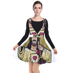 Buddy Christ Plunge Pinafore Dress by Valentinaart