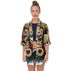 Buddy Christ Open Front Chiffon Kimono by Valentinaart