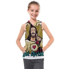 Buddy Christ Kids  Sleeveless Hoodie by Valentinaart