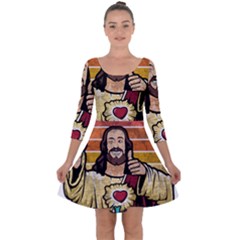 Got Christ? Quarter Sleeve Skater Dress by Valentinaart