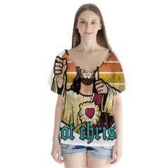 Got Christ? V-neck Flutter Sleeve Top by Valentinaart