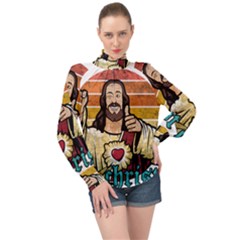 Got Christ? High Neck Long Sleeve Chiffon Top by Valentinaart